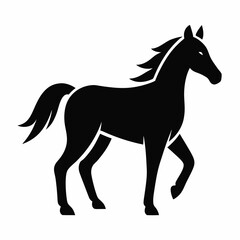 horse silhouette vector icon on white background