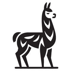 Distinct llama silhouette vector created for high-impact artwork – llama silhouette – llama vector – llama illustration – silhouette of llama


