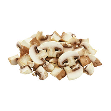 Chopped mashrooms on transparent background 