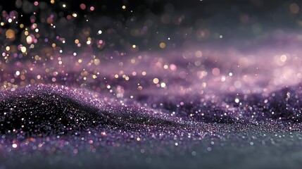 Shimmering purple sparkles, blurred light