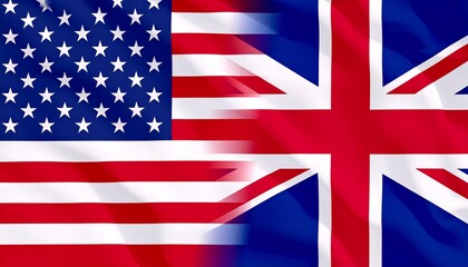 United States and United Kingdom Flags Combined