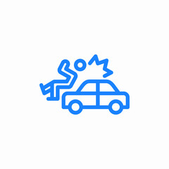 car accident hitting icon sign vector