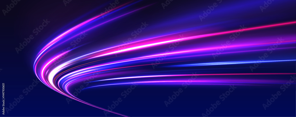 Aufkleber Beautiful glow light flare and sparks with red and blue special effects, simulating a high-speed police line. Explosion in the universe creating a cosmic background for an event.	