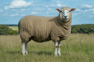 Sheep Standing in a Field