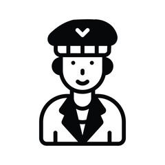 Get a glimpse of this glyph icon of soldier character