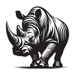 Dynamic rhinoceros silhouette vector designed for impactful design use – rhinoceros silhouette – rhinoceros vector – rhinoceros illustration – silhouette of rhinoceros

