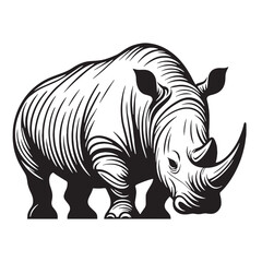 Sleek rhinoceros silhouette vector for powerful visual branding – rhinoceros silhouette – rhinoceros vector – rhinoceros illustration – silhouette of rhinoceros

