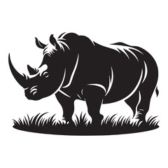 Simplified rhinoceros silhouette vector designed for contemporary graphics – rhinoceros silhouette – rhinoceros vector – rhinoceros illustration – silhouette of rhinoceros

