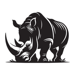 Refined rhinoceros silhouette vector perfect for professional branding – rhinoceros silhouette – rhinoceros vector – rhinoceros illustration – silhouette of rhinoceros

