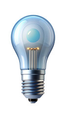 Blue light bulb with target design representing creative solutions and innovation