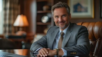 Professional lawyer in a modern office setting exuding confidence and competence