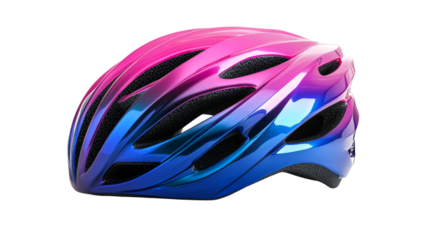 Colorful bicycle helmet, protection for cycling, cut out transparent