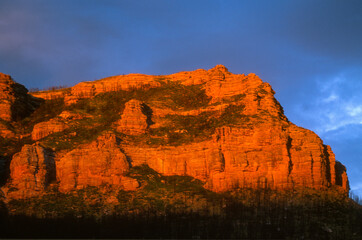 Coucher de soleil, Réserve naturelle, Los Malos de Riglos, Aragon, Espagne