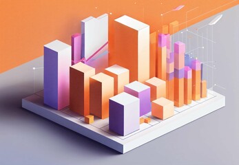 Fototapeta premium 3d business graph