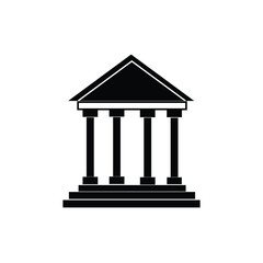 Fototapeta premium Bank icon. Museum building sign. Bank vector set. Isolated courthouse sign. Banking government building, museum, university icon.