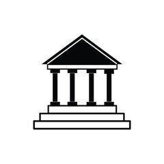 Obraz premium Bank icon. Museum building sign. Bank vector set. Isolated courthouse sign. Banking government building, museum, university icon.