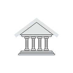 Bank icon Flat illustration sign. Bank, museum, university sign and symbol vector.