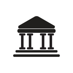 Bank icon Flat illustration sign. Bank, museum, university sign and symbol vector.