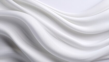 Fototapeta premium Elegant White Fabric Drape Soft, Smooth, Flowing Curves, Texture, Waves