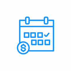 calendar payment due icon sign vector
