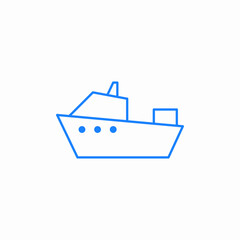 cargo ship side icon sign vector