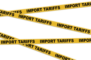 yellow ribbon with text Import tariffs