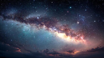 Vast night sky with stars and clouds