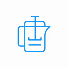 french press coffee maker icon sign vector