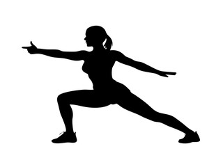  Woman Warrior Pose Silhouette