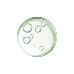Abstract Macro Shot of Bubbles in a Petri Dish with Clear Liquid