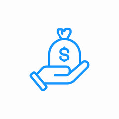 money bag hand icon sign vector