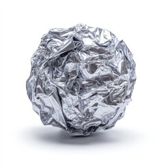 Crumpled Aluminum Foil Ball Studio Shot Abstract Texture Background Image