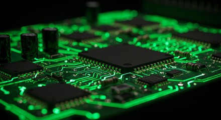 Fototapeta premium Glowing Circuit Board Illustration