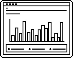 Flat Website Analytics Icon – Data and Performance Dashboard Vector