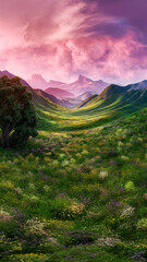 Breathtaking Mountain Valley at Sunrise