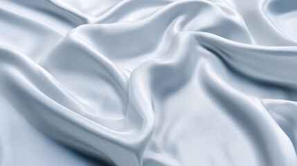 Fototapeta premium Abstract luxurious white silk fabric with soft folds creating a smooth, elegant texture perfect for backgrounds or designs conveying sophistication and beauty.