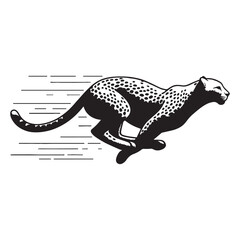 Fototapeta premium Minimalist running leopard silhouette vector for clean, professional use – leopard silhouette – leopard vector – leopard illustration – silhouette of leopard