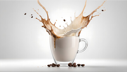 milk splash in glass
