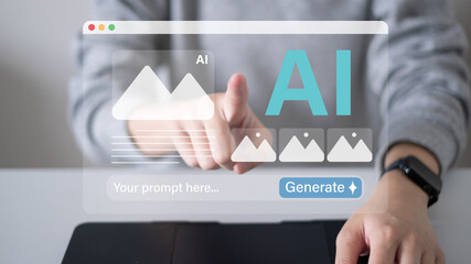 Artificial intelligence image graphic generate software digital technology prompt tool design...