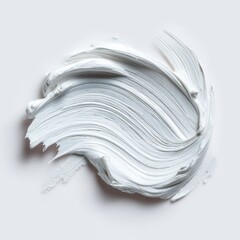 Abstract White Paint Stroke Texture Background Swirl Design Elegant Creamy White Smear for Cosmetics or Art
