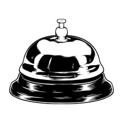 vector line art drawing illustration of a cafe bell