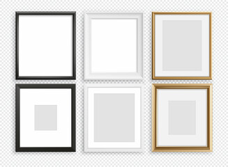 Realistic Photo Frame Template Collection