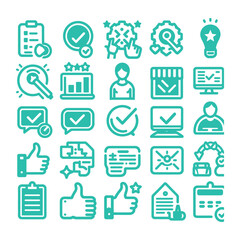 Set of social network and business icons for web and communication design