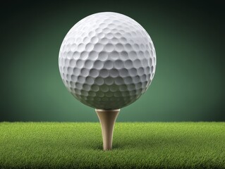A golf ball rests on a tee, ready for a long drive Clean, sharp image suitable for diverse applications - spring championship golf nature recreation