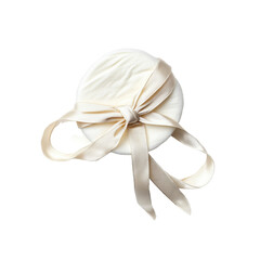 Naklejka premium Elegant Cream-Colored Hat with Satin Ribbon Bow