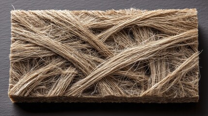 Orange rectangular bookmark, close-up shot showing paper fibers - minimalist fibers detail shape bright