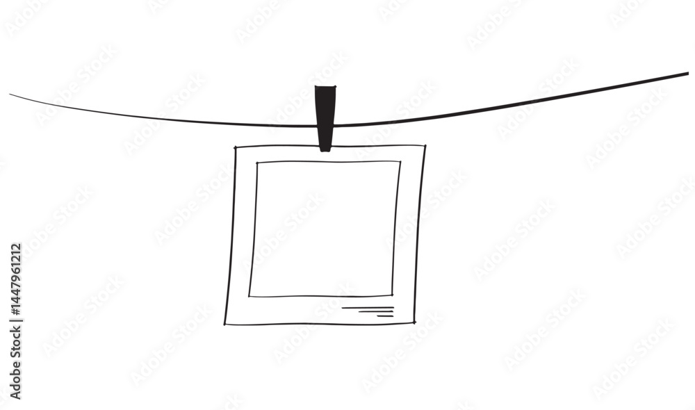 Poster showing photo frame image picture drawing black color element object film mockup empty blank graphic