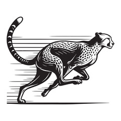 Crisp sprinting cheetah silhouette vector ideal for professional branding – cheetah silhouette – cheetah vector – cheetah illustration – silhouette of cheetah

