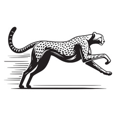 Stylish sprinting cheetah silhouette vector for refined graphic projects – cheetah silhouette – cheetah vector – cheetah illustration – silhouette of cheetah

