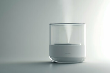 Modern Ultrasonic Humidifier with Transparent Tank on White Background